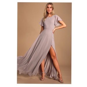 Garden Bliss Dusty Lavender Cutout Maxi Dress